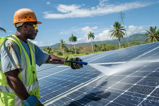 Como Mantener y Restaurar Paneles Solares con Lavado a Presion