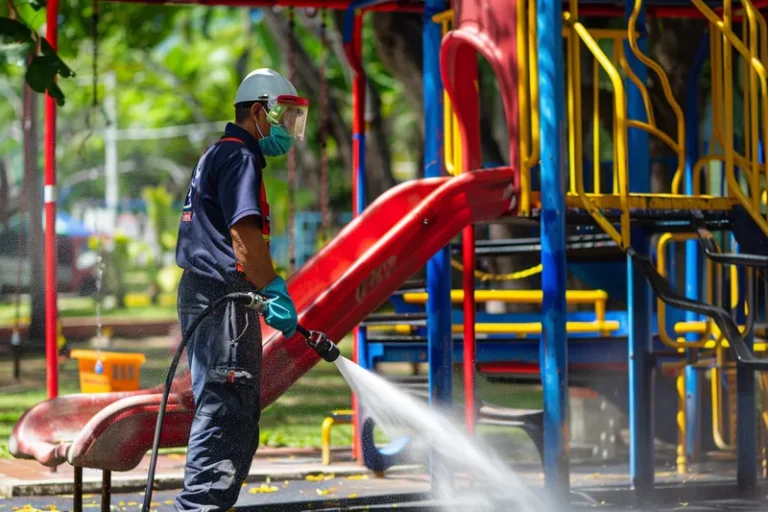 Desinfeccion de Parques Infantiles con Lavado a Presion Seguridad Primero