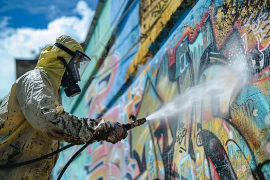 El Uso de Quimicos en la Limpieza a Presion ¿Bueno o Malo para Quitar Grafitis