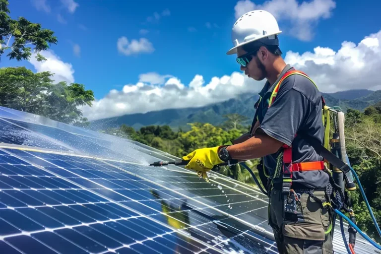 Hidrolavado de Paneles Solares Incrementando la Eficiencia Energetica