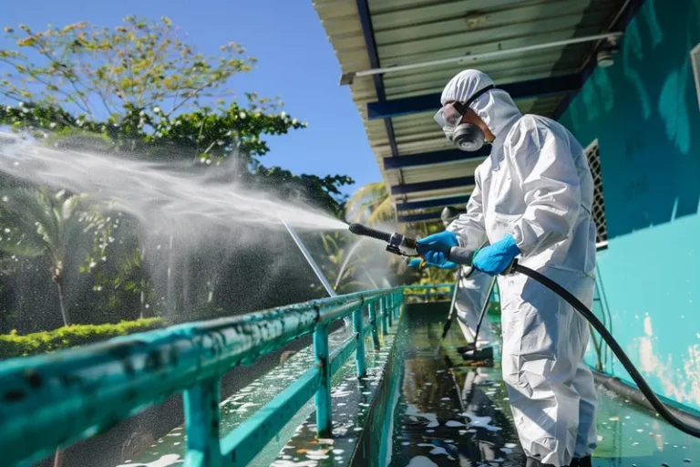 Sanitizacion de hospitales mediante lavado a presion protocolos y resultados